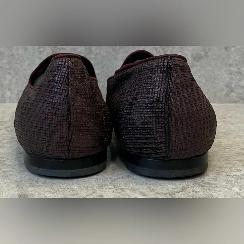 Attilio Giusti Leombruni Womens Burgundy Metallic Loafers - Picture 5 of 7